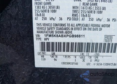 2023 Ford Police Interceptor z USA, uszkodzony, nr VIN 1FM5K8ABXPGB98811